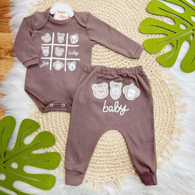  Kit 6 Peças - 6 Baby Animals - Marrom